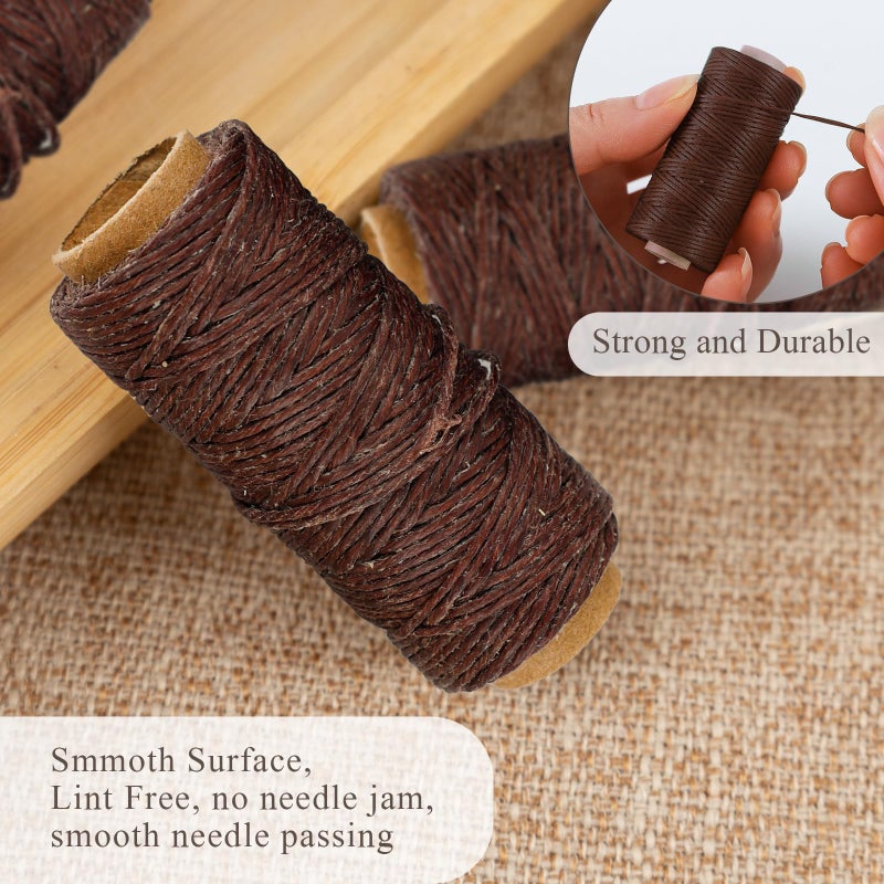 لينيكو خيط كتان أصلي مشمع من لاينكو، 20 ياردة، عبوة من 3 بكرات: بني (LIN-BBHM210) - Image 4